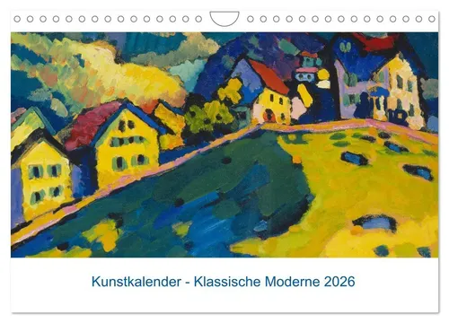 Klassische Moderne 2026 - Mit Kunst durchs Jahr - Wandkalender 2026 DIN A4 quer mit 12 Meisterwerken des 20. Jahrhunderts, ideal für Kunstliebhaber und zur Verschönerung jedes Raumes.