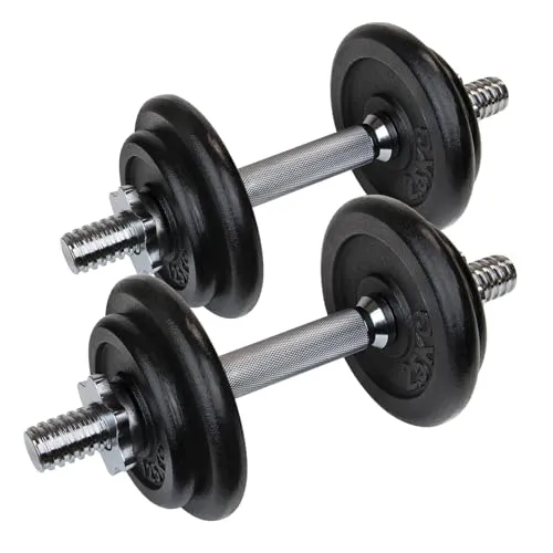 BB Sport 20 kg Hanteln Hantelset - Hanteln für individuelles Krafttraining, anpassbar durch 8 Gewichte für verschiedene Intensitäten, ideal für Zuhause und Fitness-Einsteiger.