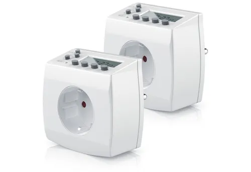 BEARWARE Digitaler Weekly Timer Zeitschaltuhr - Zeitschaltuhr mit 8 Programmen, LCD-Display und Kinderschutz. Ideal zur Energieeinsparung durch präzise Steuerung von Standby-Geräten.