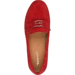 Tamaris Damen Moccassin flach Leder, rot, 39 EU von Tamaris