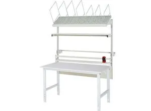 Produktbild Rau Packtischsystem 03 Arbeitstisch-Serie Tom, B 1500 x T 800 x H 760-1080 mm, Melamin-Platte, bis 500 kg