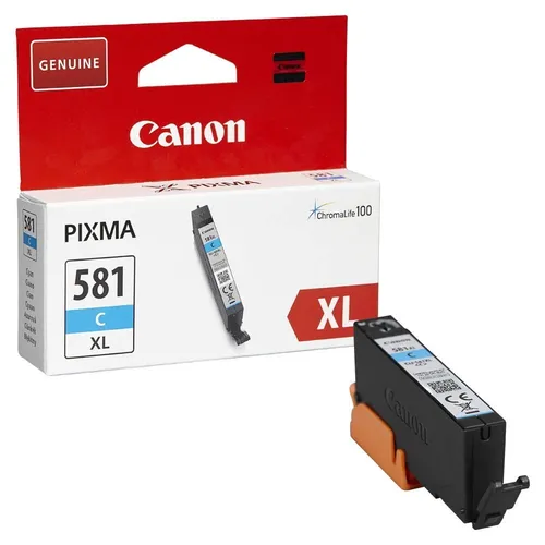 Canon CLI-581C XL - Original Tintenpatrone Cyan, hohe Seitenleistung von ca. 519 Seiten für brillante Druckergebnisse, ideal für Canon Pixma Drucker