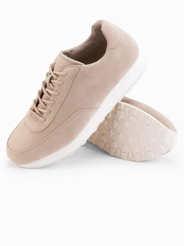 OMBRE Sportliche Herren-Sneaker aus Öko-Leder – Beige 40 EU - Bequeme Herren-Sneaker aus hochwertigem Öko-Leder mit Wildleder-Finish. Ideal für den Alltag und stilvoll in der Freizeit. Größe 40 EU.