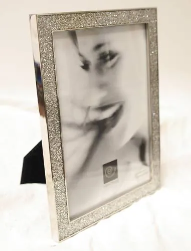Mascagni M406 Bilderrahmen 13 X 18 Silber Mit Glitzersteinen Neu