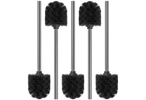 Wellgro WC-Reinigungsbürste 5 x Edelstahl WC-Bürste schwarz - Klobürste, (5-tlg)