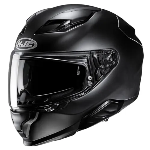 HJC F71 Integral Motorradhelm matt schwarz XS - Motorradhelm aus Glasfaserverbundwerkstoff mit 3 Lufteinlässen und dynamischem Solarbildschirm – ideal für sicheres und komfortables Fahren.