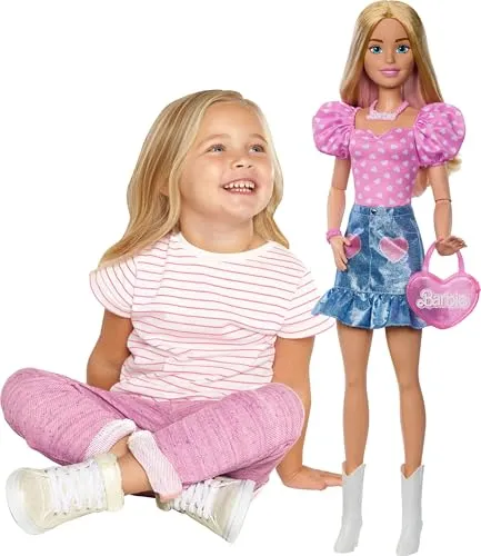 Barbie-Modepuppe blond 71 cm mit Zubehör - Bewegliche 71 cm große Barbie-Puppe mit abnehmbarer Kleidung, ideal zum Kämmen und Stylen. Perfekt für kreative Rollenspiele und ein tolles Geschenk für Kinder ab 3 Jahren.