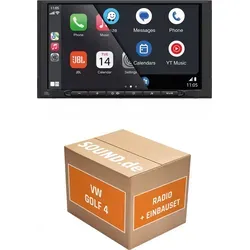 JBL Legend 700D Autoradio Einbaupaket für VW Golf IV mit CarPlay und Android Auto - Komplettset für den einfachen Austausch des Radios in Ihrem VW Golf IV: inkl. JBL Legend 700D, CAN-Bus Interface, Radioblende und mehr. Genießen Sie kabelloses Streaming und moderne Funktionen ohne aufwendige Installation.