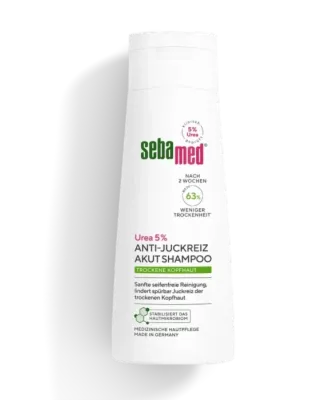 Sebamed Anti-Juckreiz Akut Shampoo 200 ml - Medizinisches Shampoo für juckende Kopfhaut mit 5% Urea zur Linderung von Juckreiz und Spannungsgefühl. Ideal für sehr trockene, strapazierte Kopfhaut.