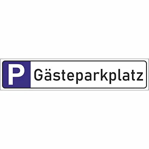 INDIGOS UG - Parkplatzschild Gästeparkplatz 52x11 cm - Schild aus Aluverbundplatte zur Kennzeichnung reservierter Gästeplätze - langlebig, stabil, direkt verwendbar