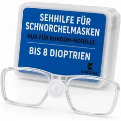 Khroom Schnorchel Schnorchelmasken Brillengläser Sehhilfe von -8.0 bis +8.0 Dioptrien weiß plus 4.25