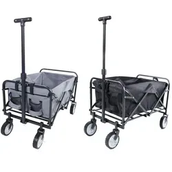 Faltbarer Bollerwagen Transportwagen mit Stahlrahmen in grau von Inda-Exclusiv