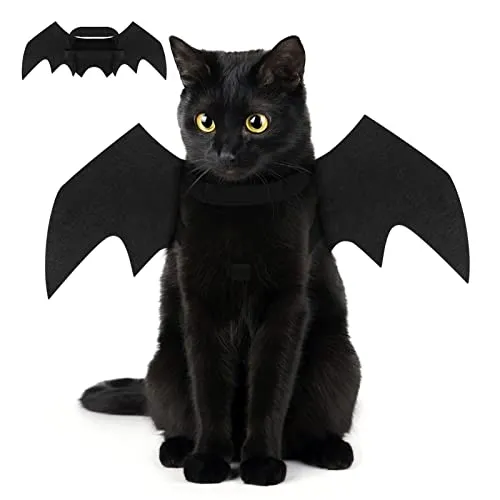Crewell Fledermaus Kostüm für Katzen & Hunde, Schwarz, Filz, Größe 36 cm, Halloween