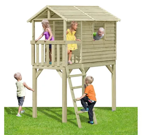 Belladoor Stelzenhaus SMART Benny aus Kiefernholz - Das Stelzenhaus SMART Benny ist der ideale Spielplatz für Kinder im eigenen Garten. Mit stabiler Konstruktion, wetterfestem Kiefernholz und vormontierten Wandelementen bietet es Sicherheit und Spielspaß für viele Jahre.
