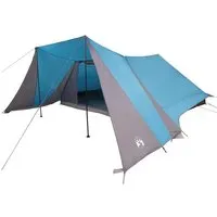 vidaXL Familienzelt Blau und Grau – 6-Personen Campingzelt - Geräumiges Familienzelt für bis zu 6 Personen, wasserdicht und ideal für Campingabenteuer. Mit modernem Design und einfacher Einrichtung, perfekt für entspannte Tage in der Natur.