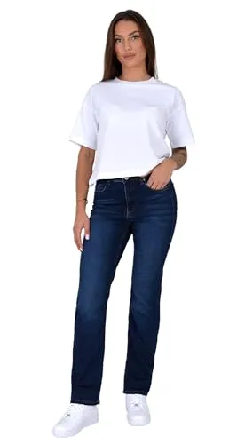 ESRA Straight Leg Jeans Damen – High Waist Premium Stretch Jeans aus weicher Baumwolle - Damen-Jeanshosen mit hohem Tragekomfort und hoher Dehnbarkeit. Umweltfreundlich in der Türkei produziert, ideal für jeden Anlass.