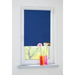 Liedeco Seitenzugrollo, blickdicht, Klemmfix, blau 60 cm x 150 cm