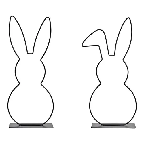 Aufsteller Hase, Metall, Schwarz, 10038579