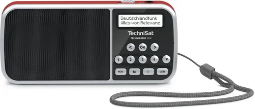 TechniSat TECHNIRADIO RDR - Digitalradio in Rot - Digitalradio (DAB+) mit FM-Tuner und 20 Stationsspeichern, ideal für Musikliebhaber und Radiofans, inklusive Netzteil und Mini USB-Kabel.