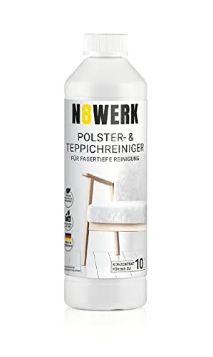 N8WERK Polster- und Teppichreiniger | Für fasertiefe Reinigung | 0,5l Konzentrat für bis zu 10 l Reinigungsmittel | für Teppiche, Auslegewaren, Fußmatten