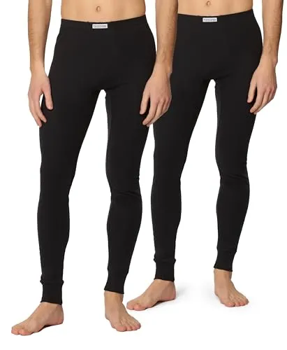 Timone Herren Lange Unterhose TI30-127 ((2er Pack) Schwarz/Schwarz, XXL)