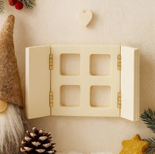 Wichtelhaus Fenster 11,5x6cm zum Öffnen Miniatur | Wichtel Zubehör Weihnachten