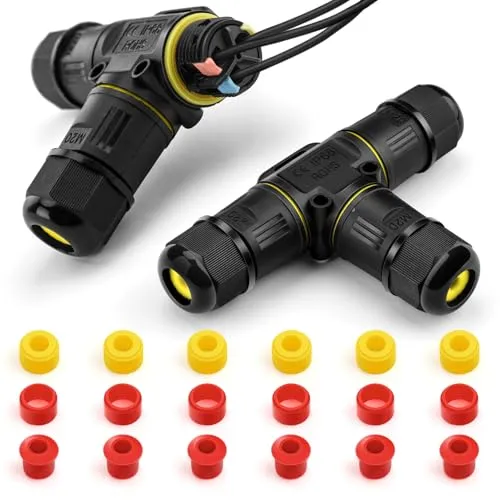 GlasFlength Kabelverbinder Wasserdicht 3 Polig, 2 Stück Abzweigdose Wasserdicht IP68 Erdkabel Verbinder Wasserdicht Verbindungsmuffe für Erdkabel Wasserdichte Verteilerdose für Ø3-12 mm