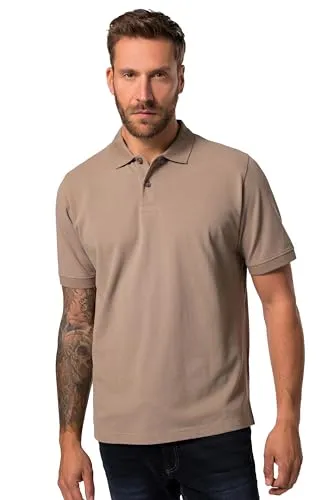 JP 1880 Herren Poloshirt Übergrößen L-8XL, Halbarm Piqué braun grau 6XL - Sportives Poloshirt mit Spezialschnitt bis 10XL. Atmungsaktive Feinstruktur für hohen Tragekomfort, geprüft nach OEKO-TEX Standard 100.