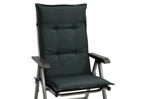 Beautissu Polsterauflage Base – Hochlehner Auflage 120x50x6cm, Graphitgrau - Auflagen für Hochlehner, aus 100% Polyester, pflegeleicht und ideal für gemütliche Stunden im Garten oder auf der Terrasse.