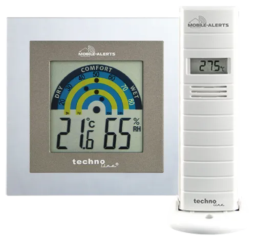Technoline MA 10260 Zusatzsensoren-Set - Wetterstation mit digitaler Anzeige von Temperatur, Luftfeuchtigkeit und Luftqualität. Ideal für präzise Raumklimaüberwachung mit Alarmfunktionen und modernem Design.