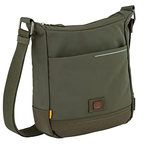 camel active City BB Cross Bag M Umhängetasche Khaki - Herren Umhängetasche aus strapazierfähigem Nylon, verstellbar und ideal für Freizeitaktivitäten, Farbe: Khaki.