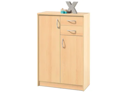 Stella Trading Optimus Kommode 4 - Kommode in Holzwerkstoff mit 2 Türen und 2 Schubkästen, vielseitig in 4 Farben erhältlich und ideal für jedes Wohnambiente.