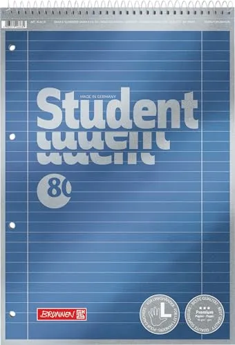 BRUNNEN 1067111 Collegeblock Spirale oben Student Premium Deckblatt: blau-me
