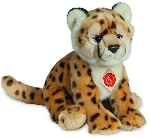 Teddy Hermann 90465 - Gepard, 26 cm - Spielware: Kuschelweicher Gepard aus hochwertigem Wirkplüsch, ideal zum Spielen und Liebhaben, Größe: 26 cm.