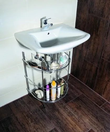 TLW direkt Badausstattung, Silber - Elegantes Badezimmerregal in verchromtem Design, Maße: 49x41x65 cm, ideal für eine stilvolle und praktische Badorganisation.