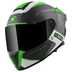 FC-Moto Hawk EVO-X Helm, schwarz matt/grün/weiß, 2XL in grün von FC-Moto