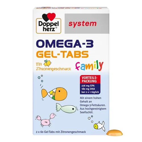 Doppelherz Omega-3 Gel-Tabs family system Kautabletten