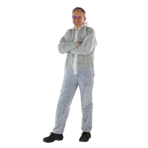 Einweg Overall Gr. L weiß PP 40g/qm