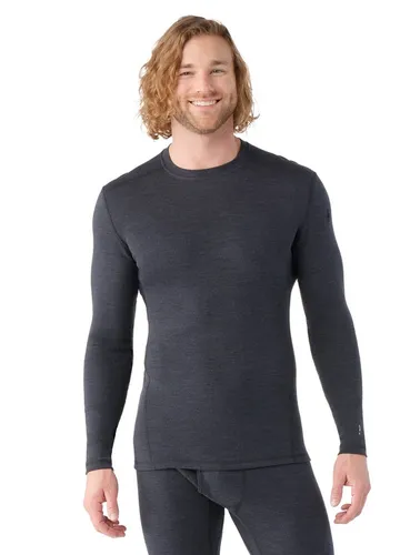 Smartwool Funktionsunterwäsche Langarmshirt Classic Thermal für Herren - Hochwertiger Merino Baselayer in Dunkelgrau mit Rundhalsausschnitt, ideal für kaltes Wetter. Genießen Sie maximale Wärme und Komfort ohne Scheuern dank innovativer Nähte.