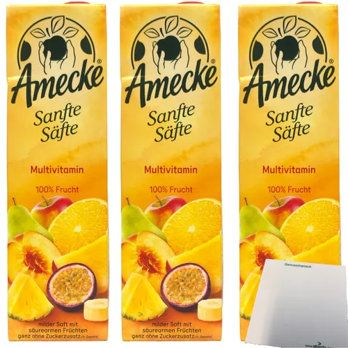 Amecke Sanfte Säfte Multivitamin 100% Frucht 3er Pack 3x1 Liter usy Block