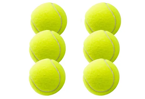Sportyfits® Tennisball 6x Tennisbälle gelb inkl. Mesh Tragetasche - Training und Wettkampf (6er Set, 6-St., 6x Tennisball)