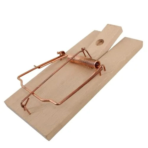 Rekord Rattenfalle (Schlagfalle, klassisches Design) aus Buchenholz und Metalldraht, Maße: ca. 17x8 cm, hohe Fangsicherheit Schädlingsbekämpfung, Nagerfalle