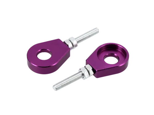 Set: 2x Kettenspanner für Schwinge, Aluminium violett eloxiert - Simson S51, S50
