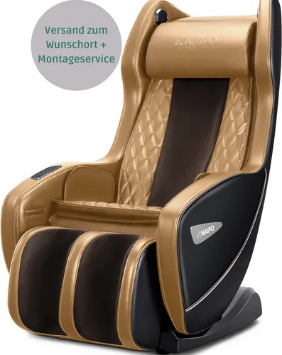 NAIPO Shiatsu Massagesessel mit Bluetooth & 3D Surround Sound - Massagesessel für professionelle Shiatsu-Massagen, inklusive Wärmefunktion und 3 Massagearten. Erleben Sie Entspannung mit Bluetooth-Sound und einem kompakten Design für jedes Zuhause.