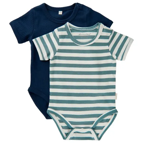 Minymo Kid's Body S/S (2-Pack) - Türkis, Gr. 50 - Doppelpack kurzärmeliger Bodies für Babys in fröhlichem Türkis. Aus 95% Baumwolle, 5% Elasthan, ideal für den Alltag und bequem im Tragen. Jetzt bei Bergfreunde.de entdecken!