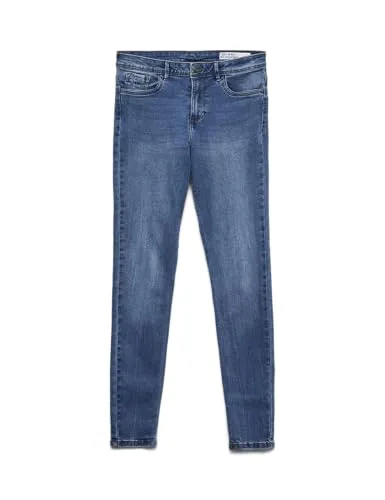 VERO MODA Vmtanya Mr Piping Skinny Jeans - Stylische Skinny-Jeans in Medium Blue Denim mit knackiger Mid-Waist Form - ideal für trendbewusste Damen.