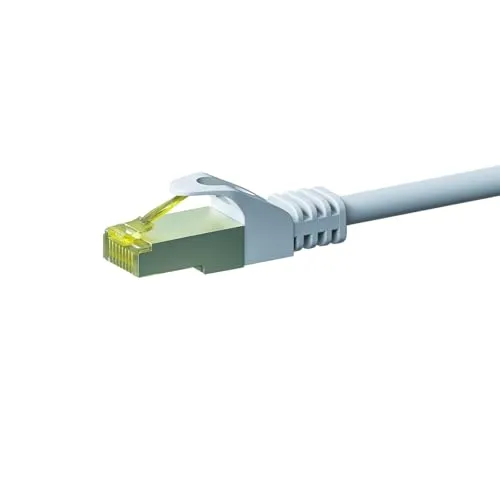 Danicom RJ45 Netzwerkkabel S/FTP (PiMF) - mit CAT 7 Rohkabel - Weiß - 1,50m, POE, Ethernet, LAN, Patchkabel, Datenkabel, RJ45 - für Serverschränke, Switches, Router, Modems!