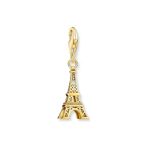 THOMAS SABO Damen Charm-Anhänger Eiffelturm mit Zirkonia in gold von THOMAS SABO