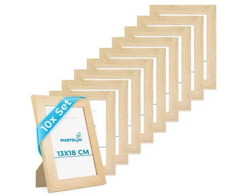 PHOTOLINI Bilderrahmen 10er Set - Big Pack für kreative Wandgestaltung - Ein 10er Set stabile MDF-Bilderrahmen zur individuellen Wanddekoration. Inklusive Zubehör für einfache Montage und Gestaltung Ihrer persönlichen Bildergalerie.