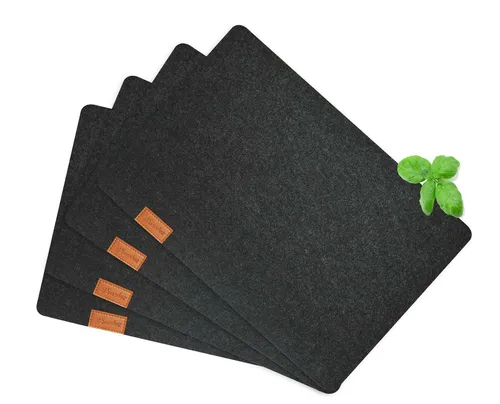 Tischuntersetzer Filz 43x29cm Platzmatte Tischset Telleruntersetzer Dunkelgrau 4
